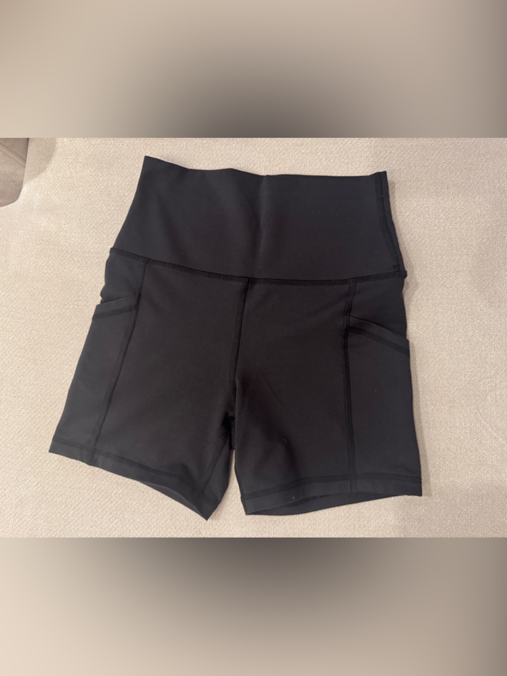 Aerie Black High-Waist Bike Shorts with Side Pockets